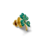Diamond and Enamel Clover Pin