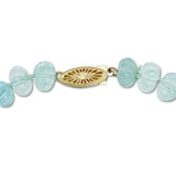 Carved Graduated Aquamarine Bead Necklace