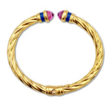 Hinged Pink Sapphire Bangle