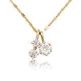 Old Cut Diamond Solitaire Bouquet Necklace