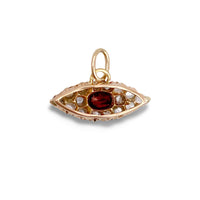 Rose Cut Diamond and Garnet Evil Eye Amulet