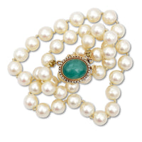 Chrysoprase Clasp Pearl Necklace