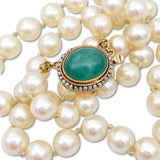 Chrysoprase Clasp Pearl Necklace