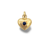 Sapphire Cabochon Heart Charm