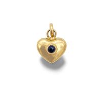 Sapphire Cabochon Heart Charm