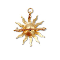 Seed Pearl and Diamond Starburst Pin/Pendant