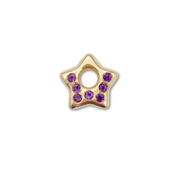 Amethyst Puffy Star Charm