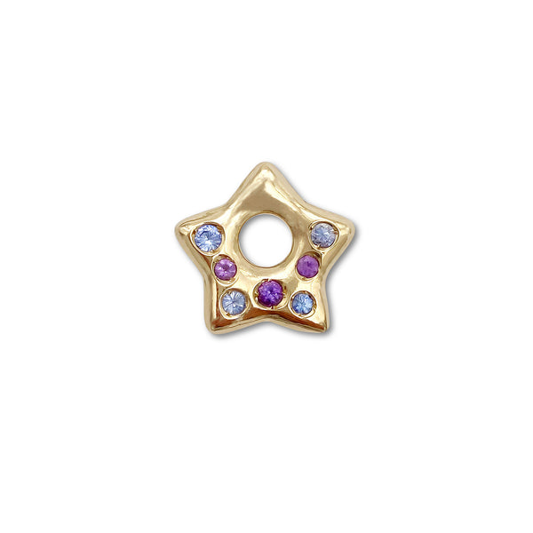 Tanzanite and Amethyst Puffy Star Charm