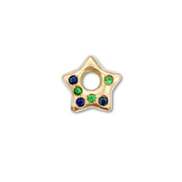 Sapphire and Tsavorite Puffy Star Charm