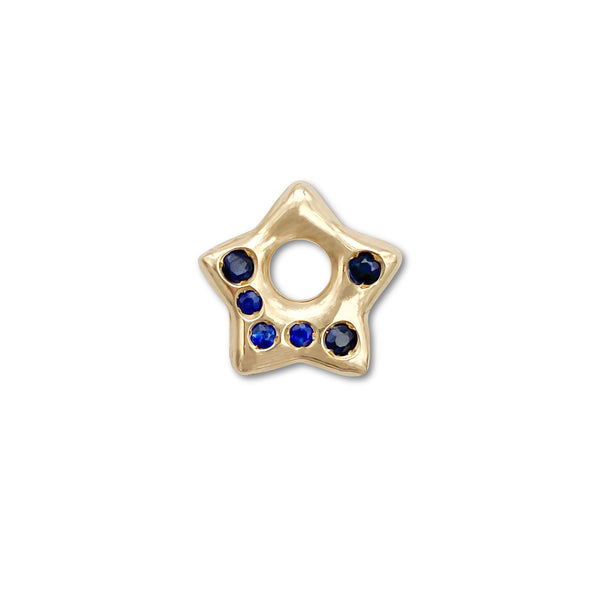 Sapphire Puffy Star Charm