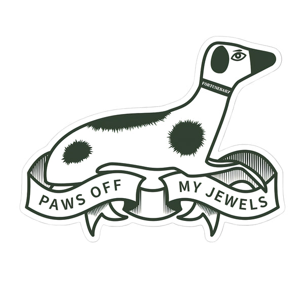 "Paws Off My Jewels" Sticker