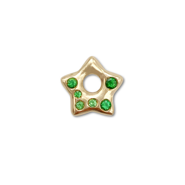 Tsavorite Puffy Star Charm