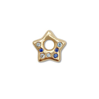 Sapphire and Blue Topaz Puffy Star Charm