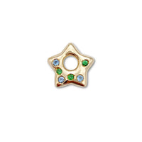 Aquamarine and Tsavorite Puffy Star Charm 2