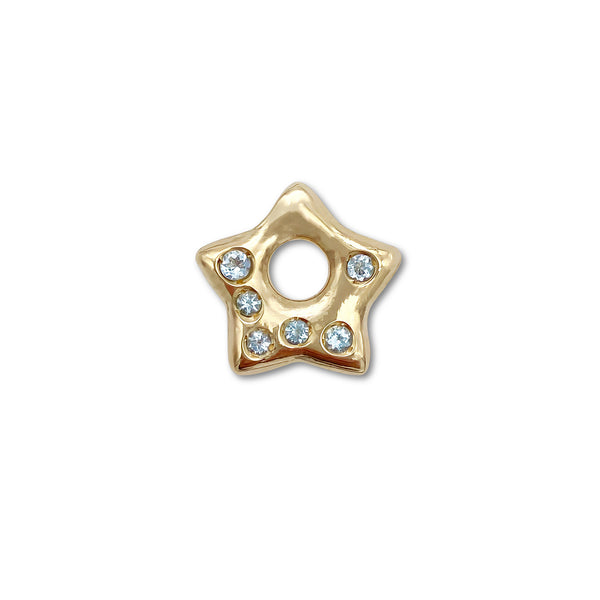 Blue Topaz Puffy Star Charm