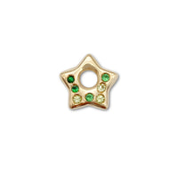 Tsavorite and Peridot Puffy Star Charm