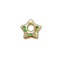 Tsavorite and Peridot Puffy Star Charm