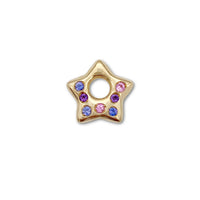 Tanzanite, Amethyst and Pink Sapphire Puffy Star Charm 1