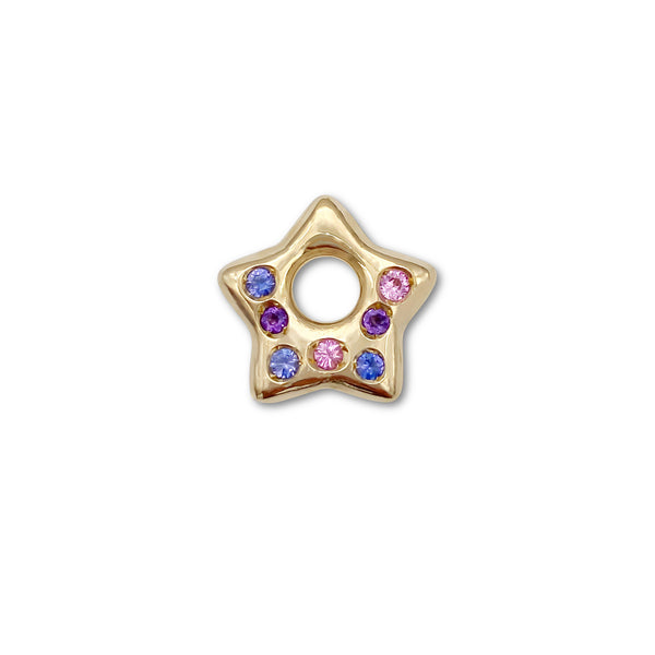 Tanzanite, Amethyst and Pink Sapphire Puffy Star Charm 1