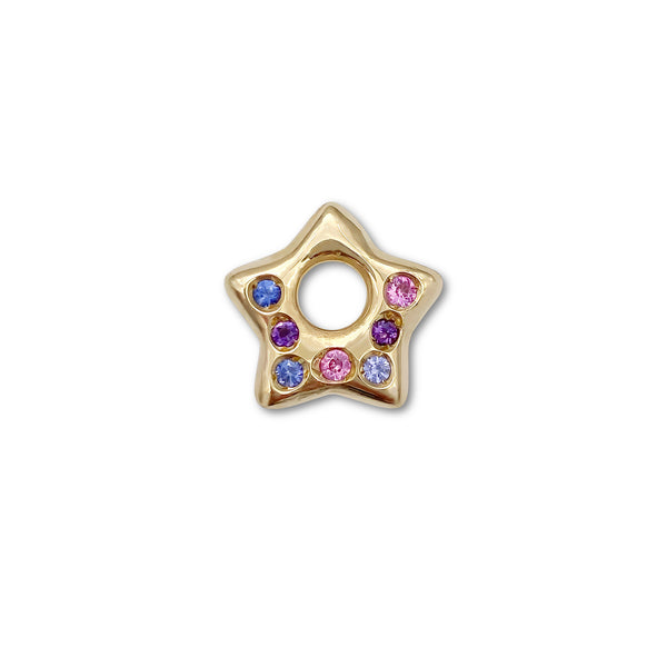 Tanzanite, Amethyst and Pink Sapphire Puffy Star Charm 2