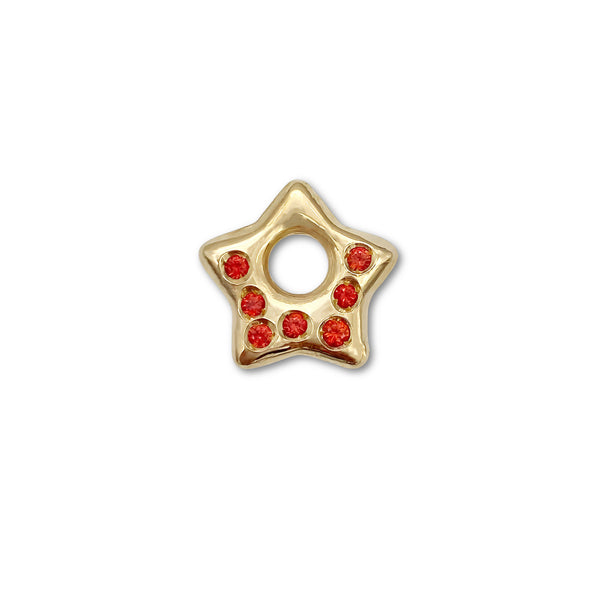 Orange Sapphire Puffy Star Charm 1