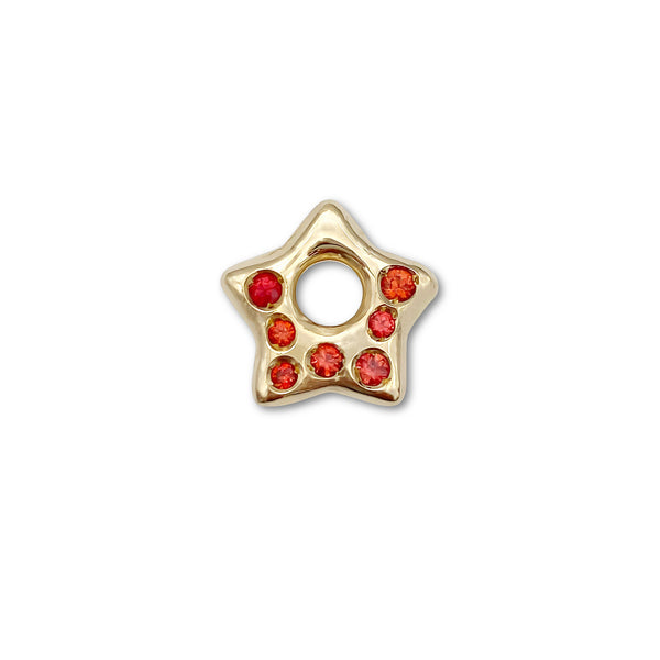 Orange Sapphire Puffy Star Charm 2