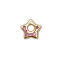 Pink Sapphire Puffy Star Charm