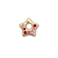 Ruby and Pink Sapphire Puffy Star Charm