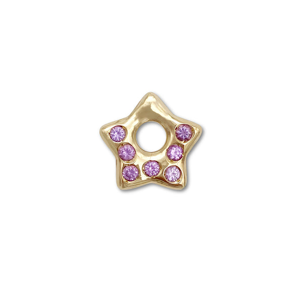 Amethyst Puffy Star Charm