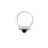 Sapphire Cabochon and Old Cut Diamond Halo Ring