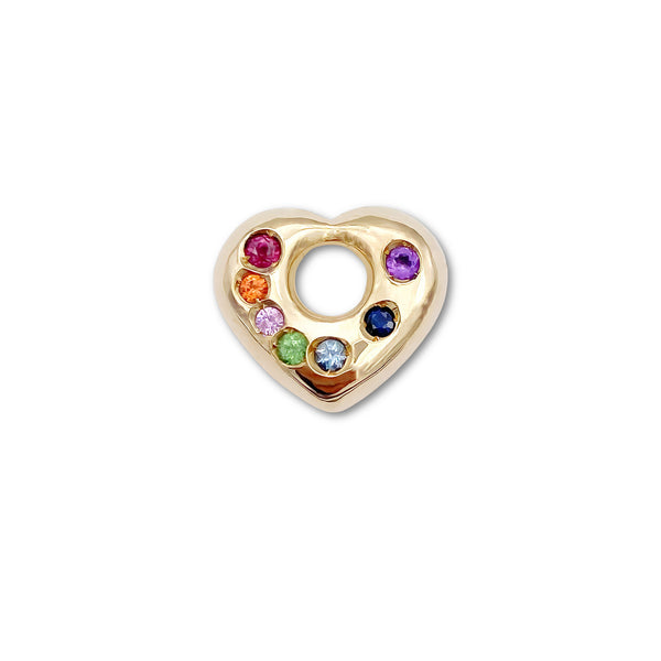 Rainbow Puffy Heart Charm