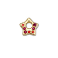 Orange Sapphire and Ruby Puffy Star Charm 1