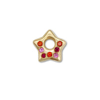 Orange Sapphire, Pink Sapphire and Ruby Puffy Star Charm 1