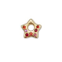 Orange Sapphire, Pink Sapphire and Ruby Puffy Star Charm 2