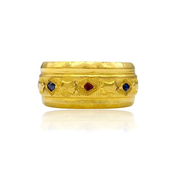 24K Ruby and Sapphire Ring