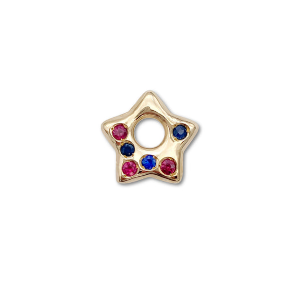 Ruby and Sapphire Puffy Star Charm