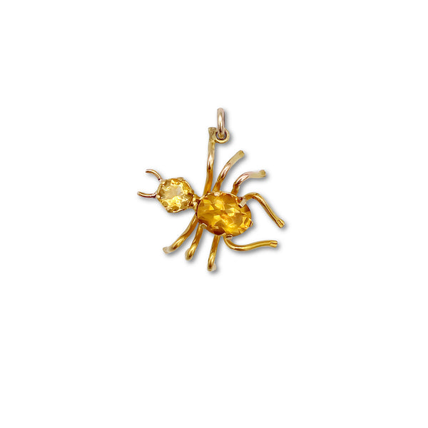 Citrine Spider Charm