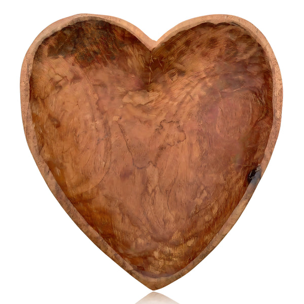 Hand Carved Wooden Heart Dish